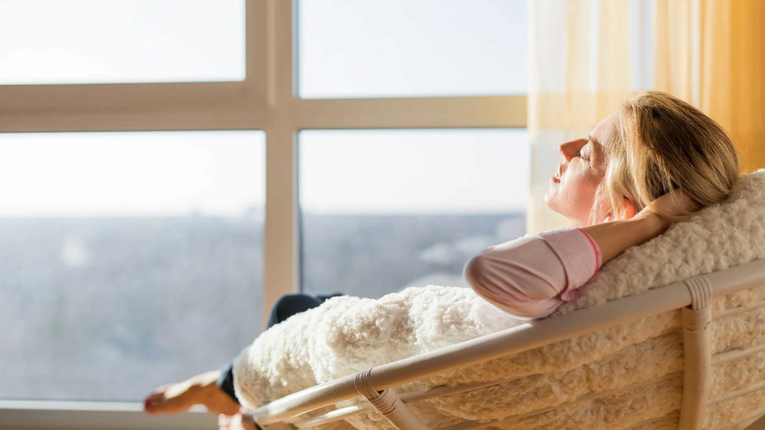 Person relaxing in a natural environment